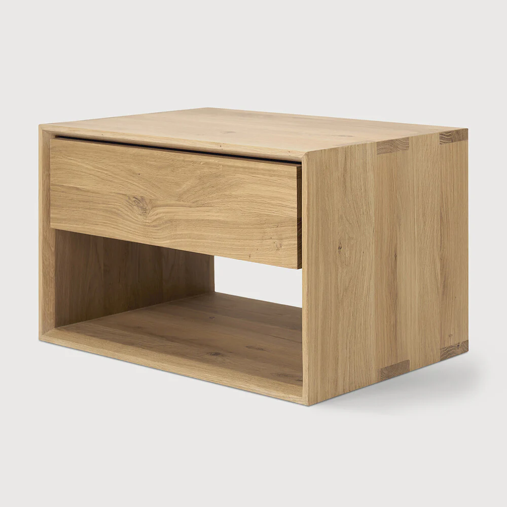 Sael Bedside Table  | Solid Walnut/Teak/Oak Wood | 2 Feet Length - Image 4