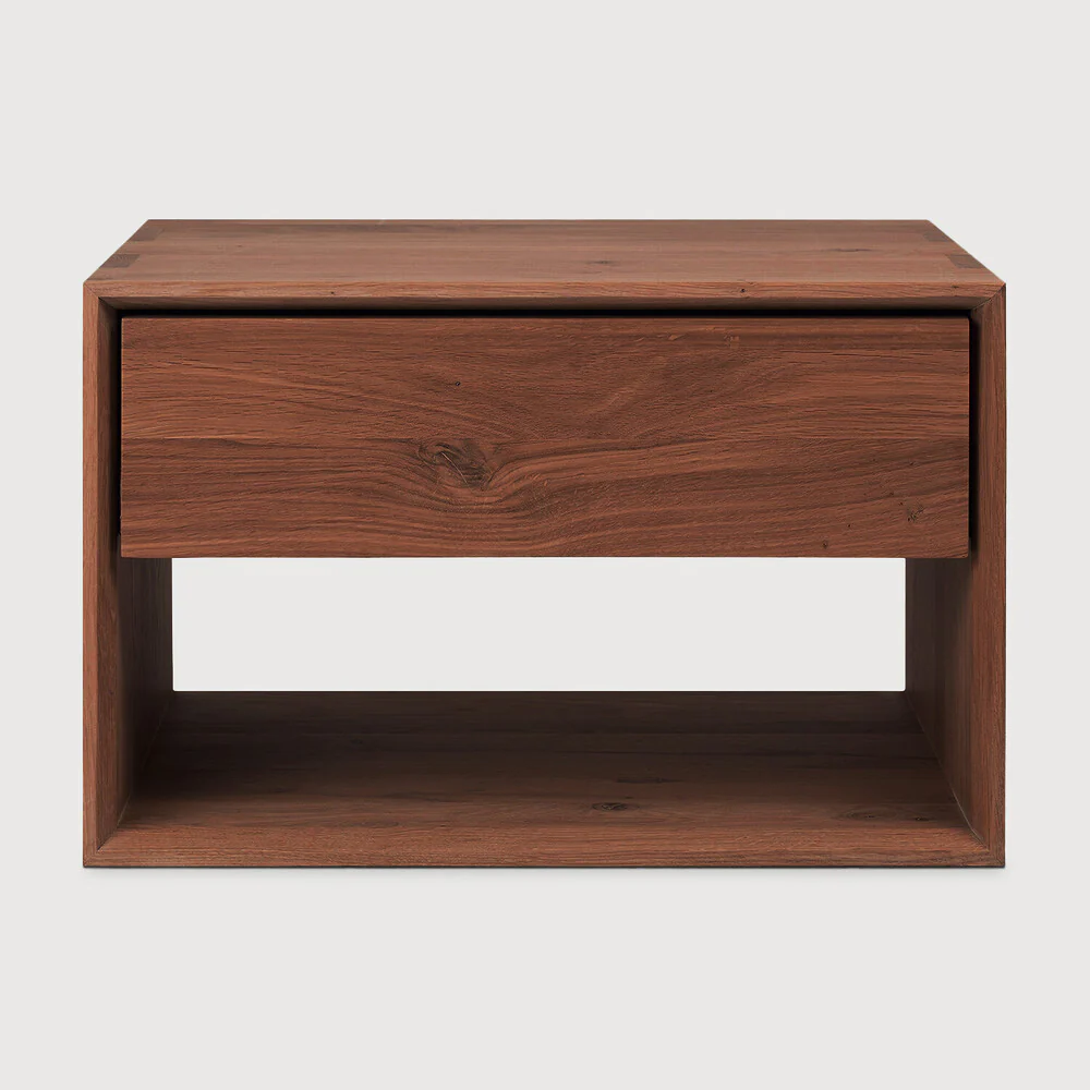 Sael Bedside Table  | Solid Walnut/Teak/Oak Wood | 2 Feet Length - Image 6