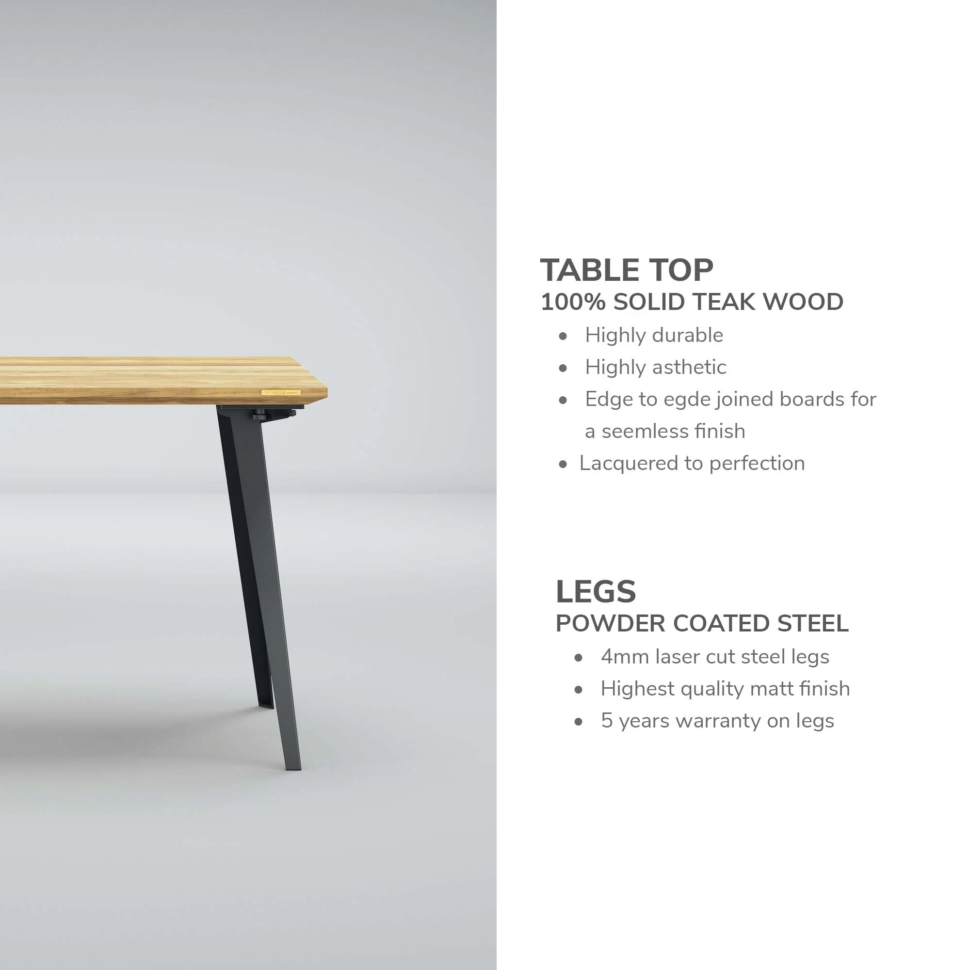 Takeshi Desk (4x2 feet) - Solid Teak Wood (Sagwan) - Image 16