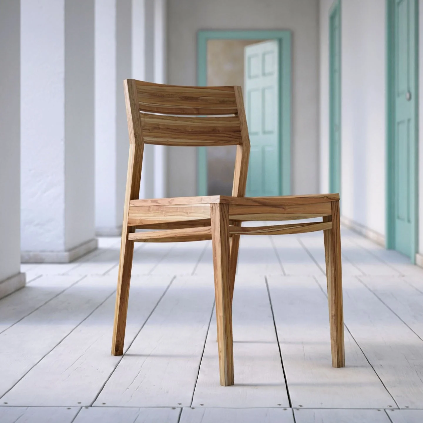 Serenity Dining Chair - Solid Teak/Oak/Walnut Wood - Image 2