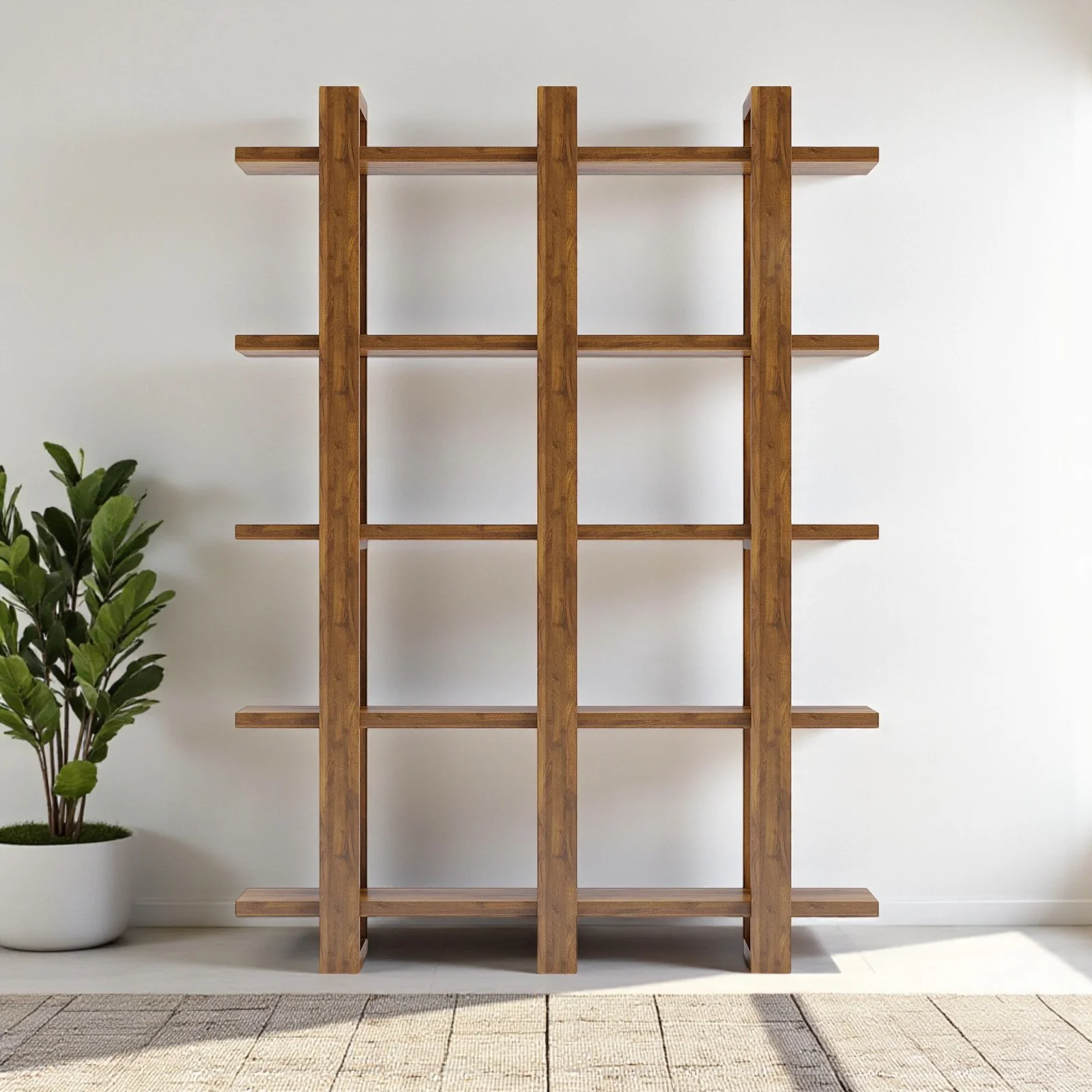 Harmony Shelf/Bookcase - 49" - Solid Teak Wood - Image 2