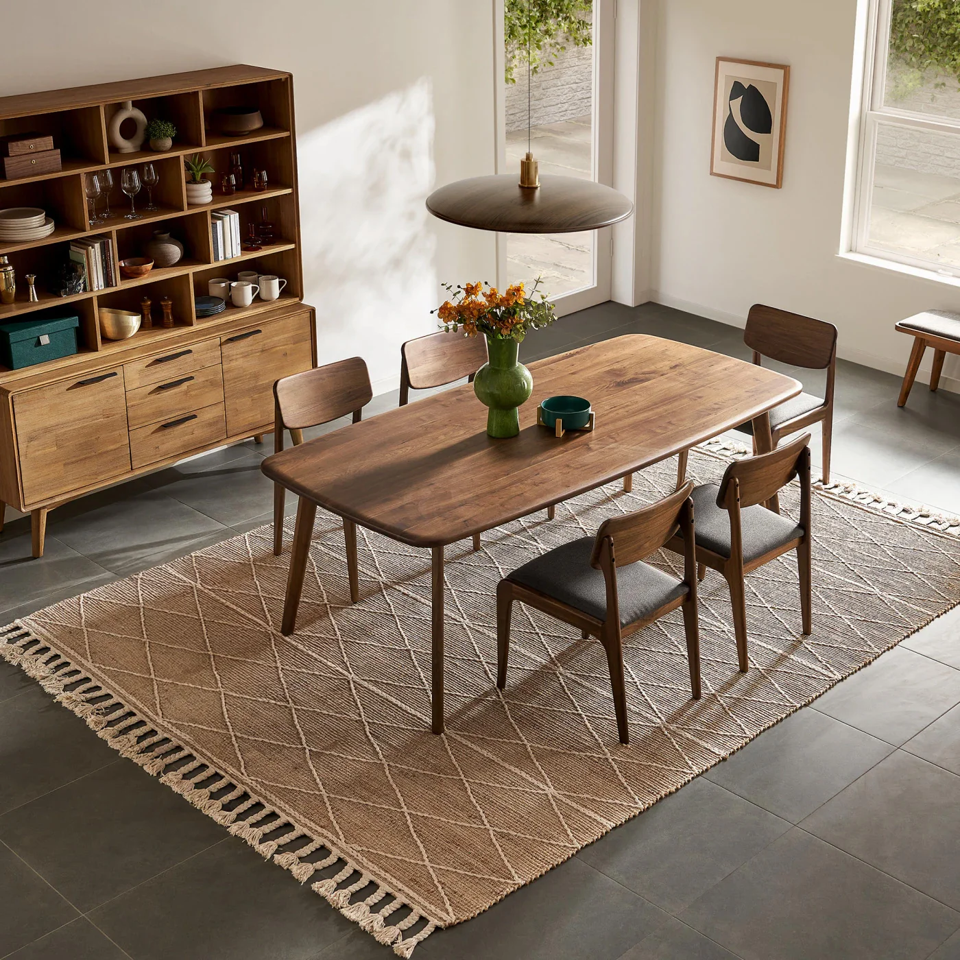 Kosha Dining Table (7 feet) - Solid Teak/Walnut/Oak Wood