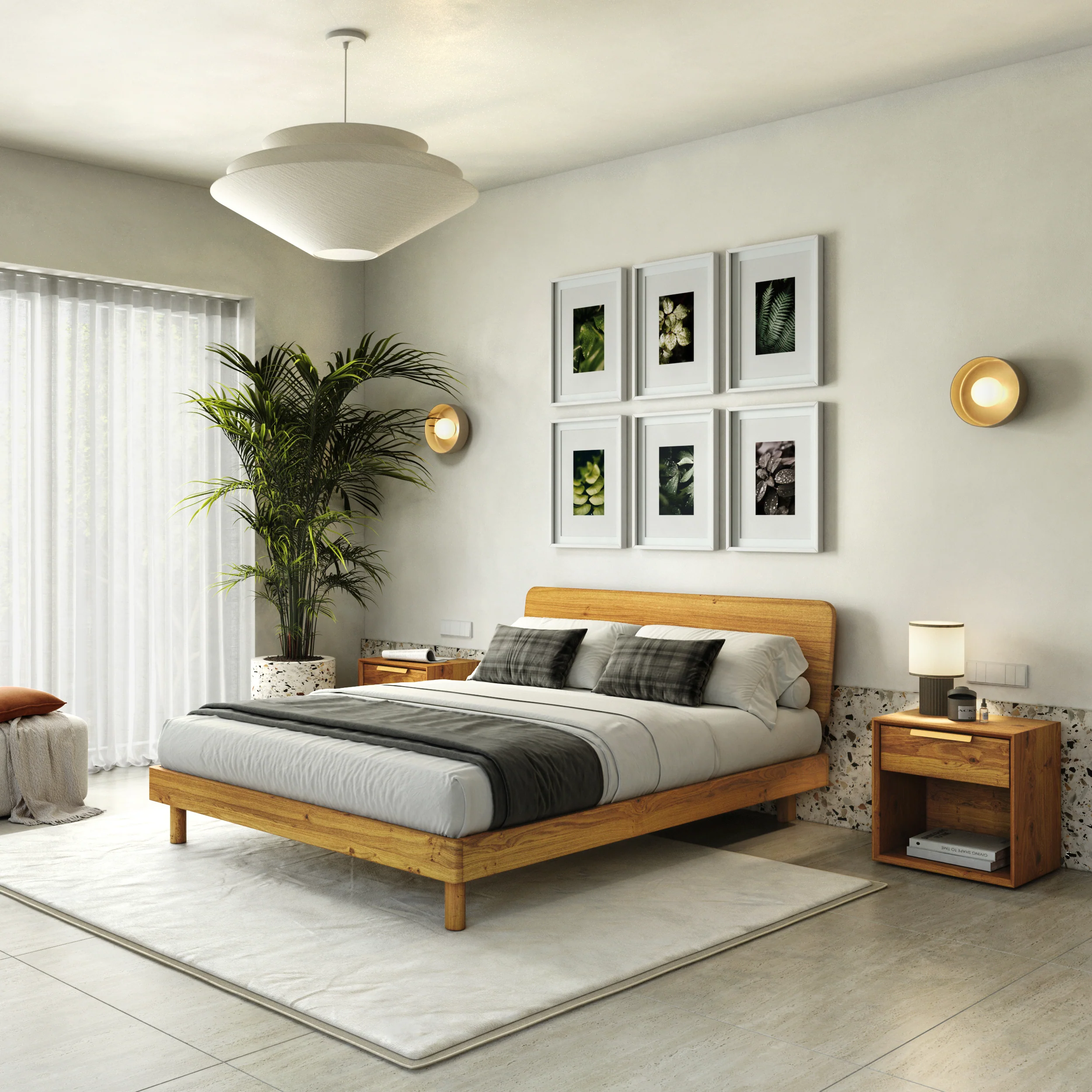 Mowa Bed - Solid Teak/Walnut/Oak Wood (Queen) - Image 11