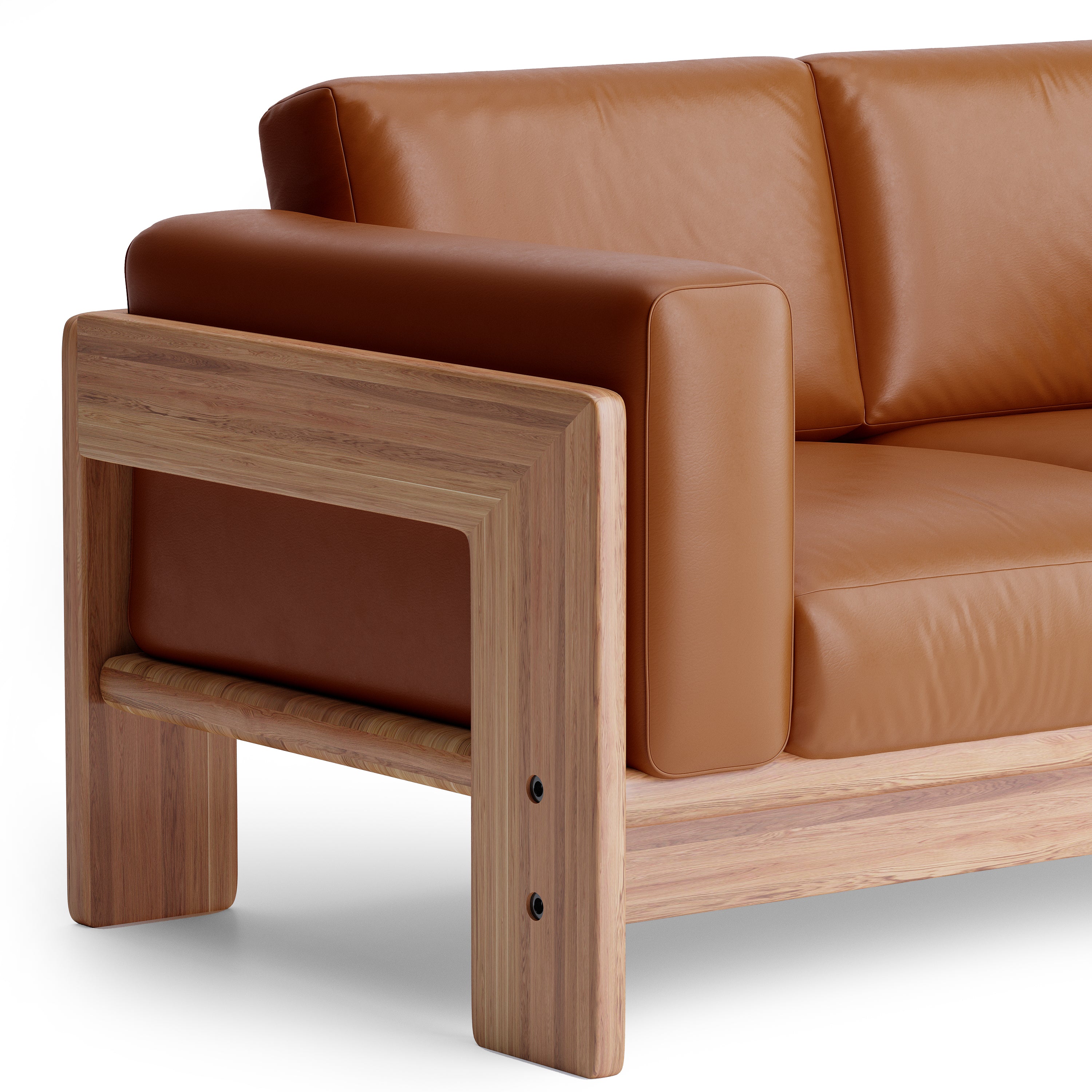 Nordhaven Sofa | 2 Seater | Italian Leather | Solid Teak/Walut/Oak Wood - Image 14