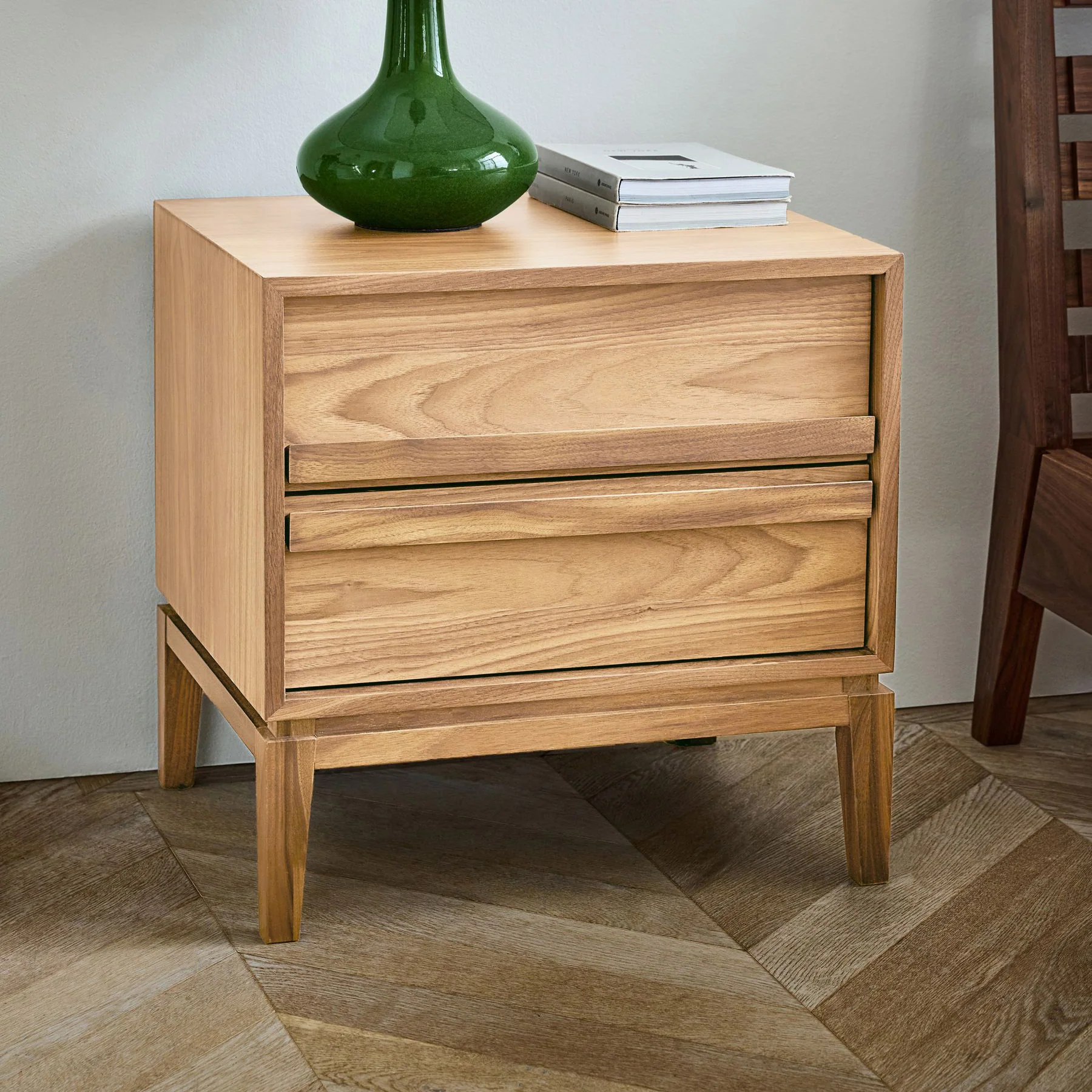 Nordwyn Bedside Table - Solid Walnut/Teak/Oak Wood - Image 10