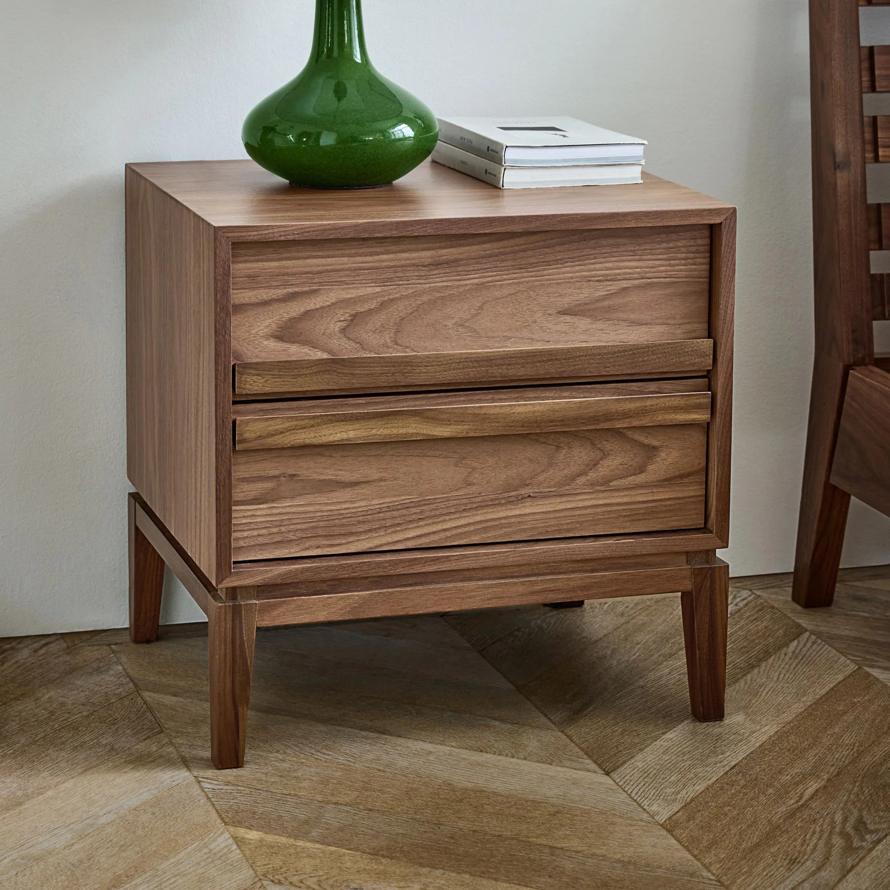 Nordwyn Bedside Table - Solid Walnut/Teak/Oak Wood - Image 8