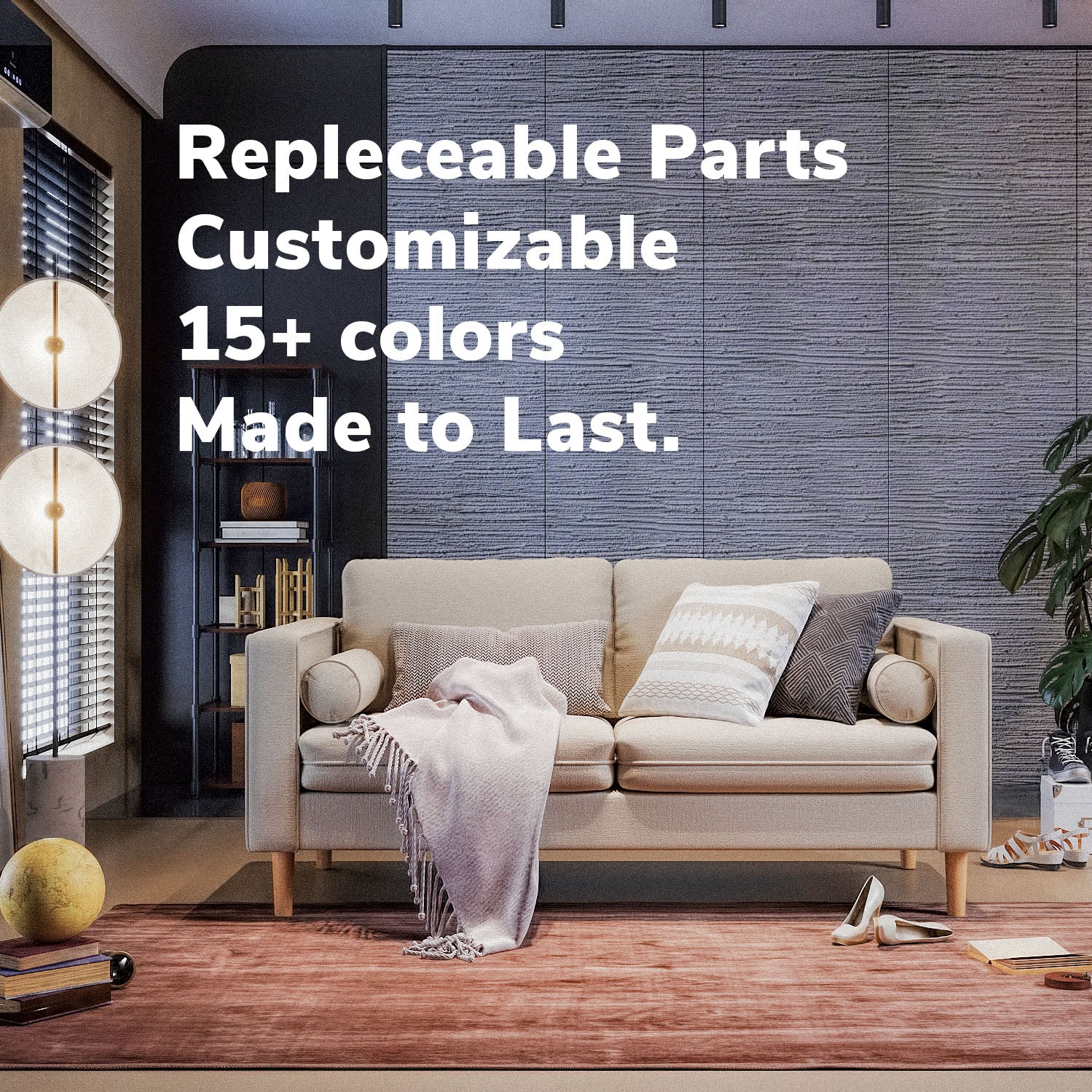 Palo Sofa | 2.5 Seater (6 feet) | Removable Fabrics - Image 64